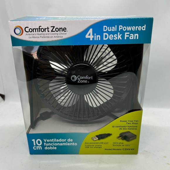 Mini Desk Fan New in Box 4” Comfort Zone NIB - Picture 2 of 5